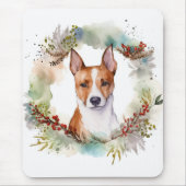 Basenji Weihnachtskraut Festliche Jungfrau Mousepad (Vorne)