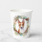 Basenji Weihnachtskraut Festliche Jungfrau Pappbecher (Rückseite)