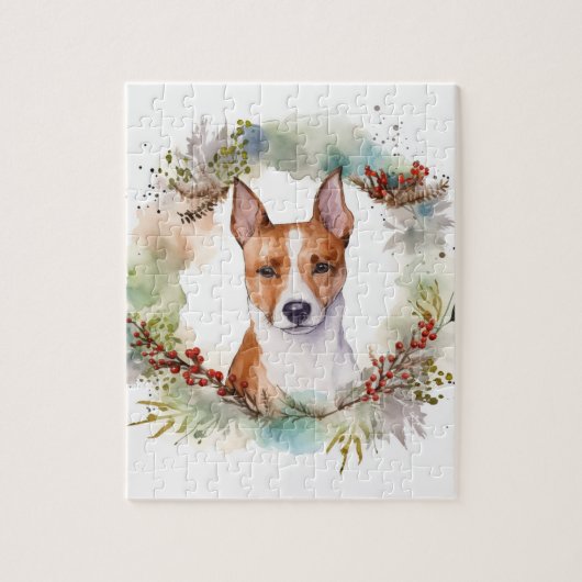 Basenji Weihnachtskraut Festliche Jungfrau Puzzle (Vertikal)