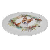 Basenji Weihnachtskraut Festliche Jungfrau Schneidebrett (Ecke)