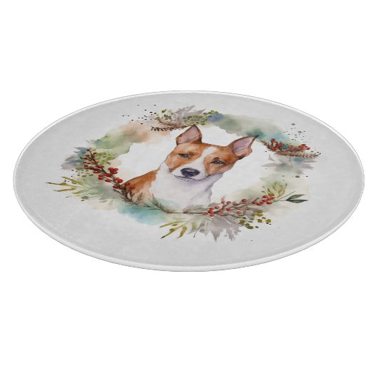 Basenji Weihnachtskraut Festliche Jungfrau Schneidebrett (Ecke)