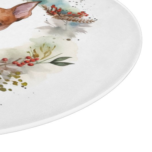 Basenji Weihnachtskraut Festliche Jungfrau Schneidebrett (Ecke)