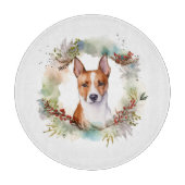 Basenji Weihnachtskraut Festliche Jungfrau Schneidebrett (Vorderseite)