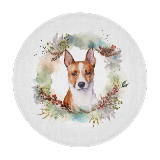 Basenji Weihnachtskraut Festliche Jungfrau Schneidebrett (Vorderseite)
