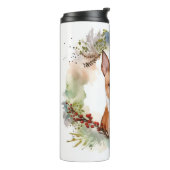 Basenji Weihnachtskraut Festliche Jungfrau Thermosbecher (Nach links gedreht)