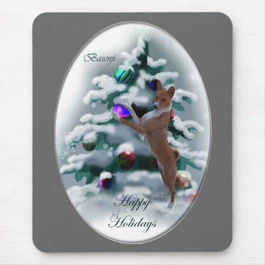 Basenji Weihnachtspenden Mousepad (Vorne)