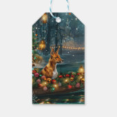 Basenji Weihnachtsreise Geschenkanhänger (Rückseite)