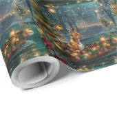 Basenji Weihnachtsreise Geschenkpapier (Rolleneckpunkt)