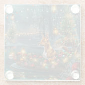 Basenji Weihnachtsreise Glasuntersetzer (Rückseite)