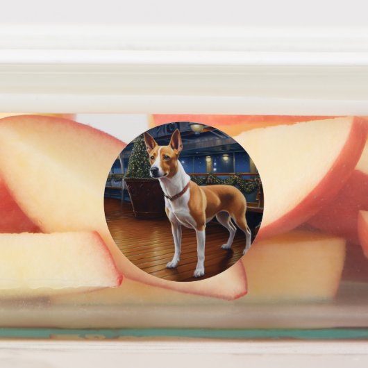 Basenji Weihnachtsreise: Pawsome Holiday Delight Etiketten (Befestigt)