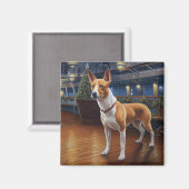 Basenji Weihnachtsreise: Pawsome Holiday Delight Magnet (Vorderseite/Rückseite)