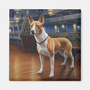 Basenji Weihnachtsreise: Pawsome Holiday Delight Magnet