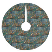 Basenji Weihnachtsreise Polyester Weihnachtsbaumdecke (Vorderseite)