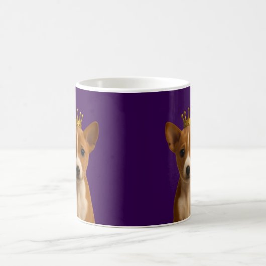 Basenji Welpe in Goldkrone Niedlich Kaffeetasse (Mittel)