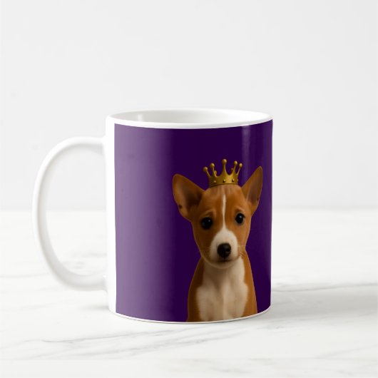 Basenji Welpe in Goldkrone Niedlich Kaffeetasse (Links)