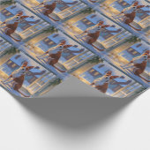 Basenji With Christmas Lights Holiday Geschenkpapier (Ecke)