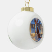 Basenji With Christmas Lights Holiday Keramik Kugel-Ornament (Links)