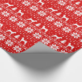 Basenjis Weihnachtsstrickjacke-Muster-Rot Geschenkpapier (Ecke)