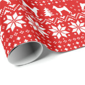 Basenjis Weihnachtsstrickjacke-Muster-Rot Geschenkpapier (Rolleneckpunkt)