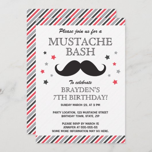 Bash-Geburtstagsparty Einladung (Vorne/Hinten)