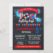 Bash Red White Einladung (Vorderseite)