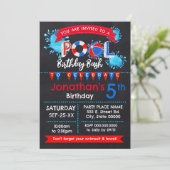 Bash Red White Einladung (Stehend Vorderseite)