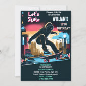 Bash Scooter Jump Zone Skateboarding 13. Geburtsta Einladung (Vorderseite)