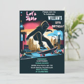 Bash Scooter Jump Zone Skateboarding 13. Geburtsta Einladung (Stehend Vorderseite)