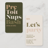 Bash-Ticket für Vorstecknups Terminkarte (Vorne/Hinten)