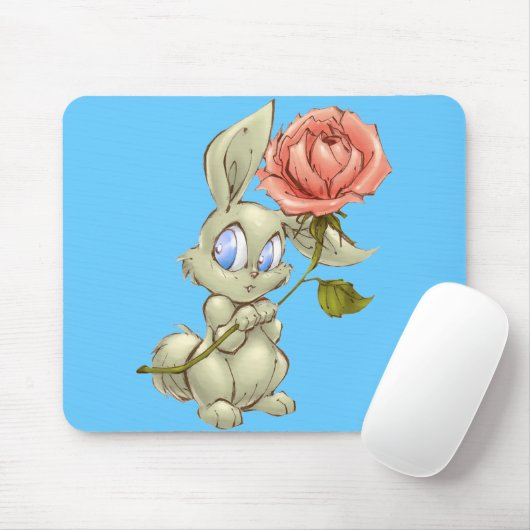 Bashful Bunny und Rose Mousepad (Mit Mouse)