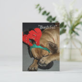 Bashful English Mastiff Hund mit Rentier Antler Postkarte (Stehend Vorderseite)