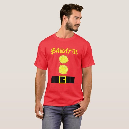 Bashful Halloween-ZwergKostümfarbenanpassung T-Shirt (Vorne ganz)