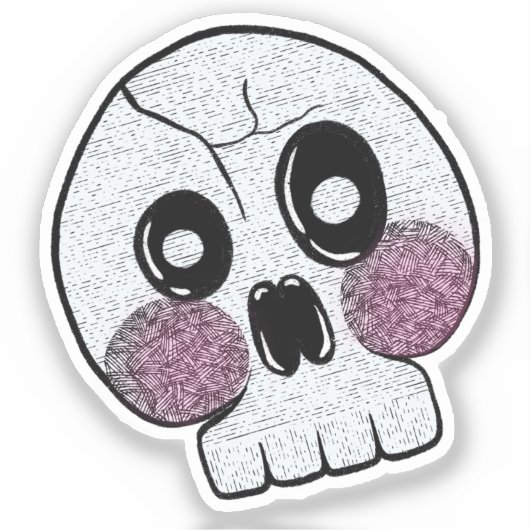 Bashful Skull Aufkleber (Vorderseite)