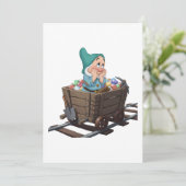 Bashful Snow White Mining Cart Diamond Art Einladung (Stehend Vorderseite)