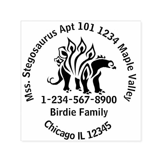 Bashful Stegosaurus Easy Contact Information Permastempel (Design)