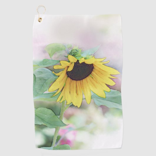 'Bashful Sunflower' Golfhandtuch (Vorderseite)