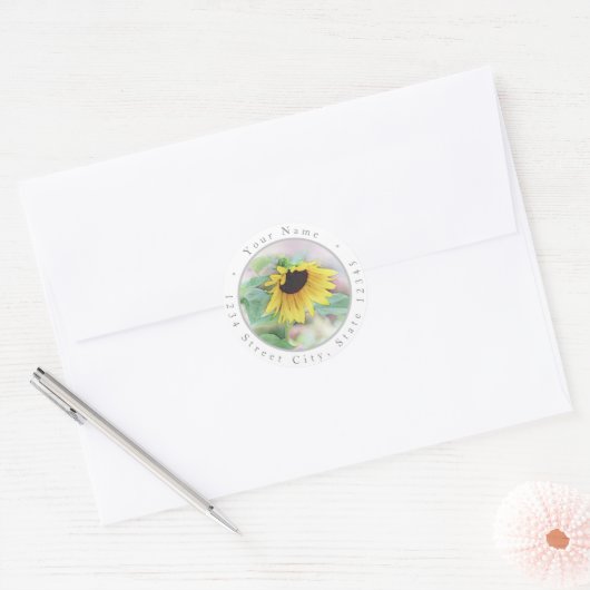 Bashful Sunflower Labels Runder Aufkleber (Umschlag)