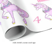 Bashful Unicoralize Name Age Pink Stars Geschenkpapier