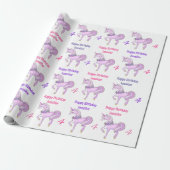Bashful Unicoralize Name Age Pink Stars Geschenkpapier (Ungerollt)
