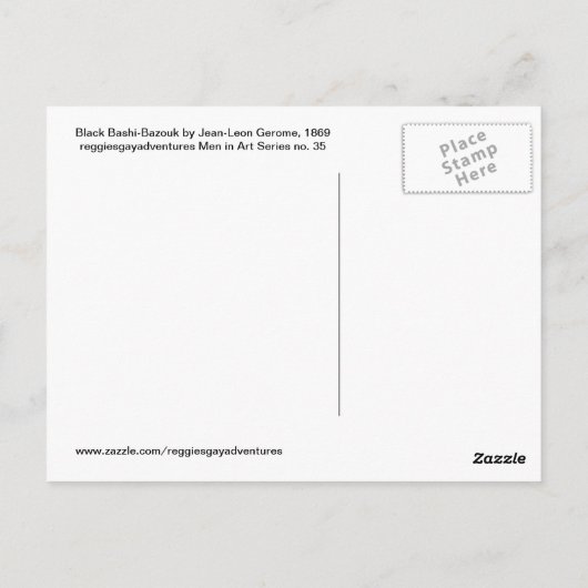 Bashi-Bazouk Military Man von Jean-Leon Gerome Postkarte (Rückseite)