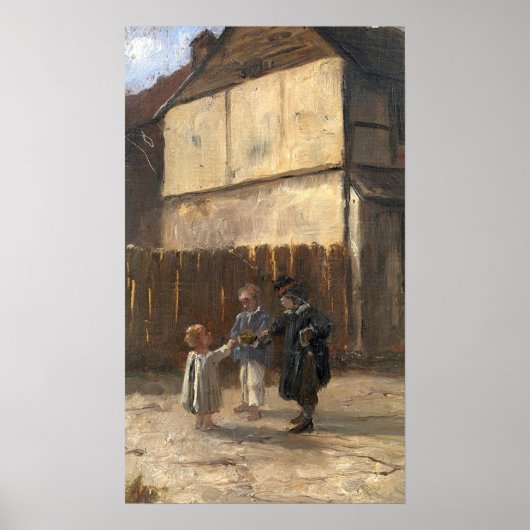 Bashkirtseff - Jungen in einem Garten Poster (Vorne)