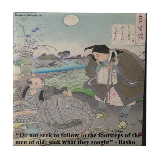 Basho & Berühmter Ausspruch Fliese (Vorderseite)