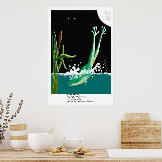 Basho-Frosch-Haiku Poster (Küche)