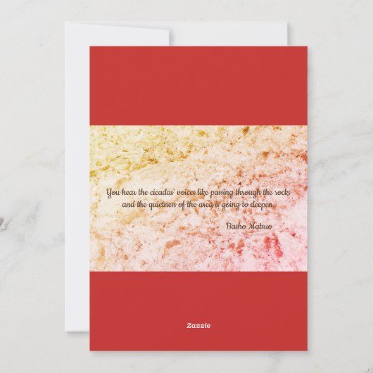 Basho Haiku Feiertagskarte (Rückseite)