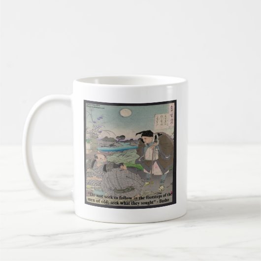 Basho und berühmtes Zitat Kaffeetasse (Links)