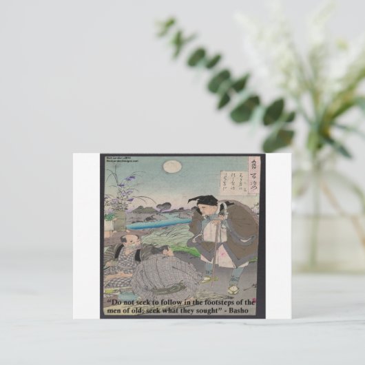 Basho und berühmtes Zitat Postkarte (Stehend Vorderseite)
