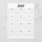 Basic 2023 Monatlicher Kalender Postkarte (Vorderseite)