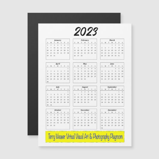 Basic 2023 Monatskalender mit horizontalem Logo Magnetkarte (Vorne/Hinten)