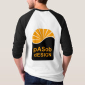 Basic 3/4 Sleeve Raglan, weiß/schwarz T-Shirt (Rückseite)