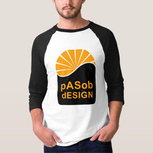 Basic 3/4 Sleeve Raglan, weiß/schwarz T-Shirt (Vorderseite)